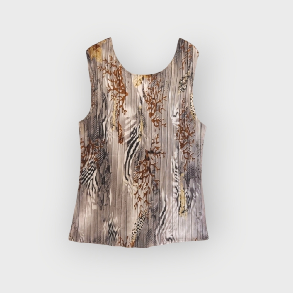90s Piano Pleated Silver High Neck Reversable Top!